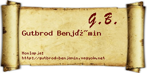 Gutbrod Benjámin névjegykártya